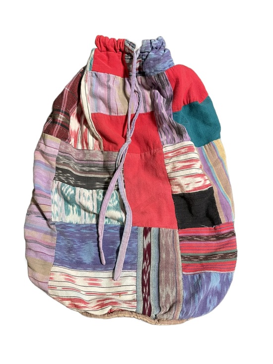 El Huarache Imports Handbags - El Huarache Imports Bohemian Hand Woven Patchwork Drawstring Multicolor Backpack